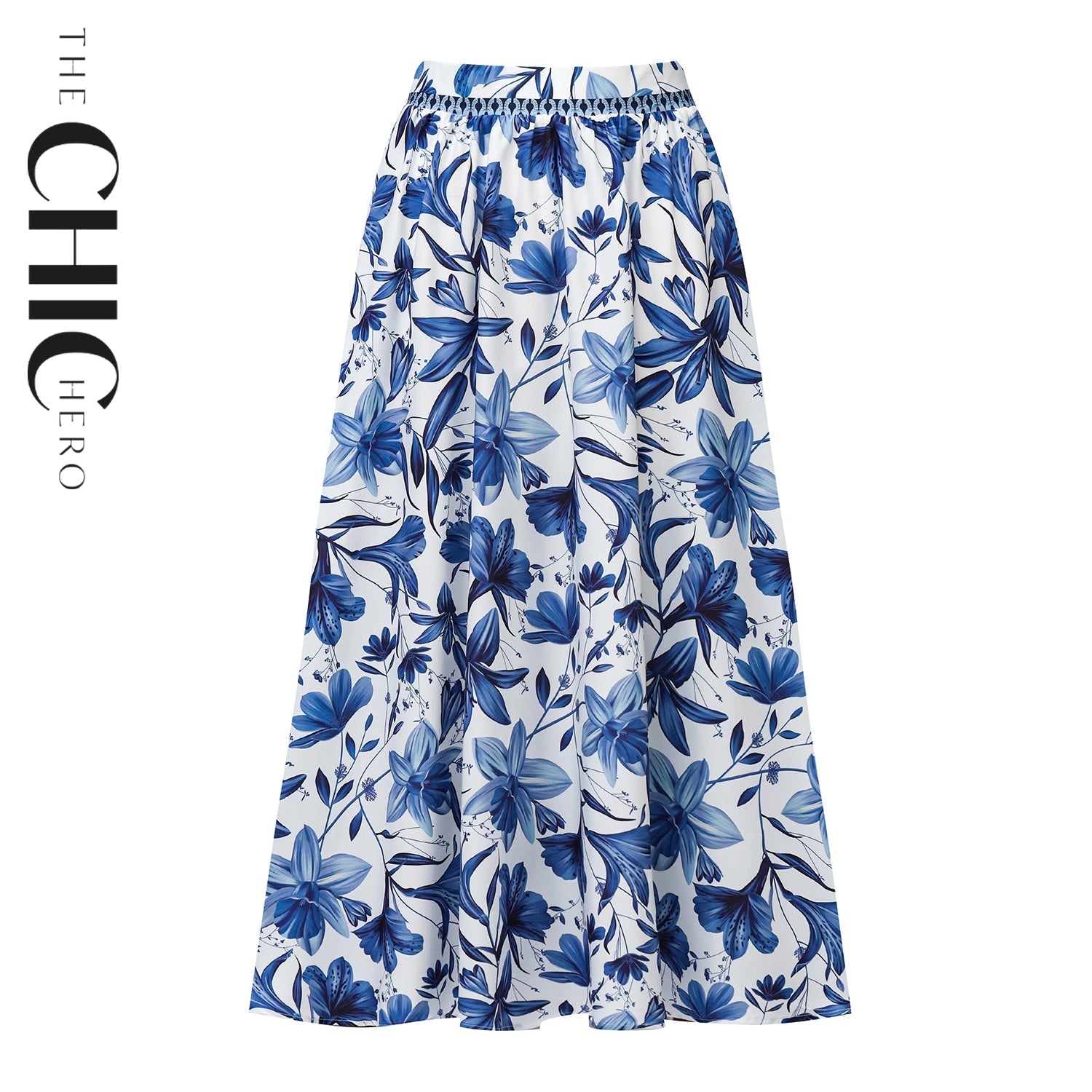 Boho Breeze Blue Floral Skirts