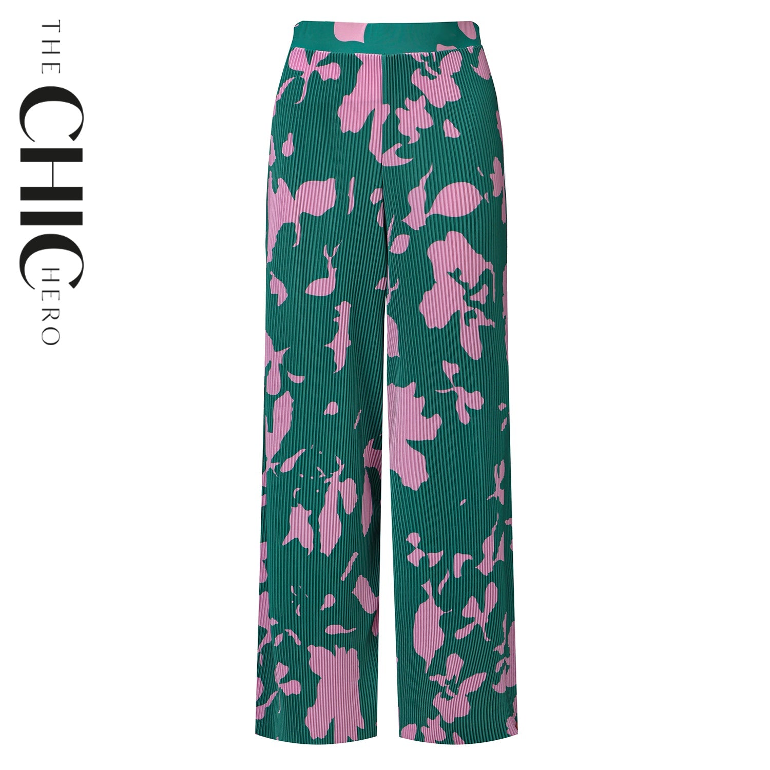 Indigo Chic Pleated Pants with Wide-Leg Trousers